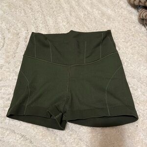 American Eagle Outfitters Dark Green High-Waisted Shorts